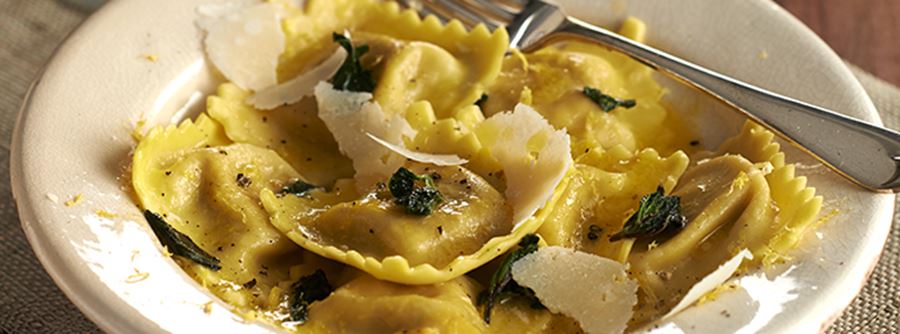 recipe image Spinach & Ricotta Filled Pasta with Sage Butter