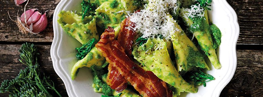recipe image Bertollini Pasta With Broccoli and Crispy Pancetta