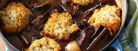 recipe image Rich Beef Stifado with Herby Dumplings