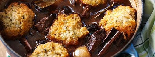 recipe image Rich Beef Stifado with Herby Dumplings