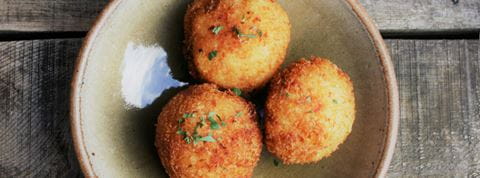 recipe image Crumbs' Parsley Pesto Aranchini Balls