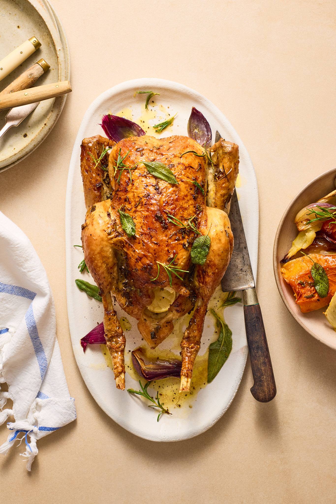 Herby Roast Chicken with roasted fennel, butternut squash & onion | Bertolli