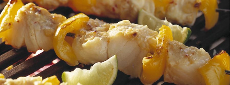 recipe image Skewered fish and lime kebabs